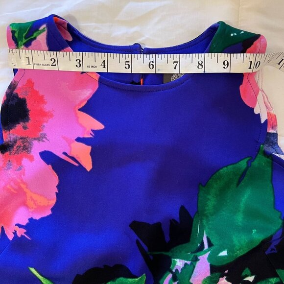 VINCE CAMUTO DRESS WOMENS BLUE FLORAL, SIZE 4 (SALE) - Picture 5 of 13